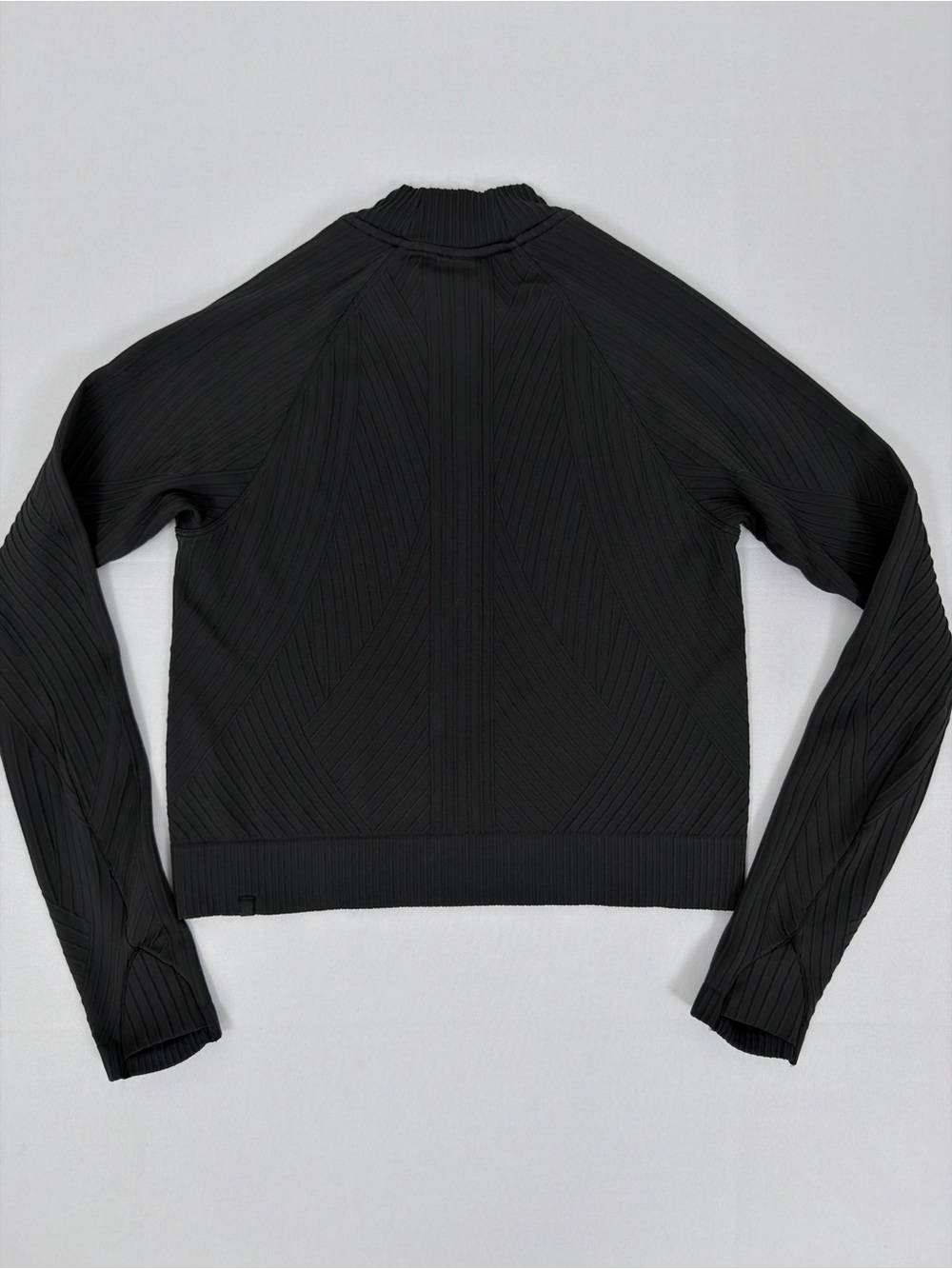 Lululemon Rest Less Cropped Half Zip Black Ribbed Top Size 4 - Picture 3 of 9